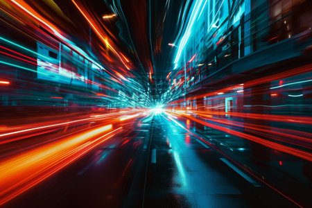 Future technology line background and light effect, cyberpunk style background material with a sense of technologyの素材