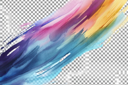 Watercolor stripe. On a transparent background AI generatedの素材