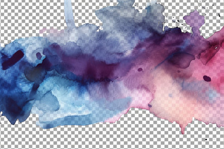 Watercolor stripe. On a transparent background AI generatedの素材