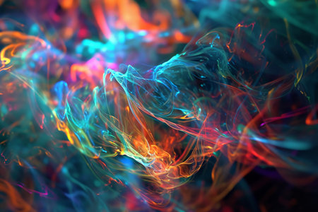 Modern abstract background, Vibrant fantasy shapes flow in blurred motion, AI generatedの素材