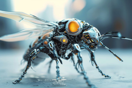 robotic insect, An alien robotic insect man beetle AI generatedの素材