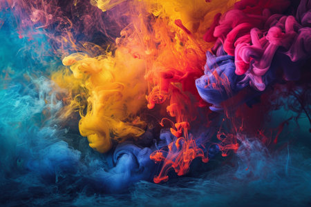 Colorful background with a colorful background, colorful painted background texture in abstract sunset or sunrise sky illustration AI generatedの素材