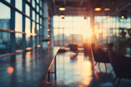Background bright office in blur, office background blur bokeh, AI generatedの素材