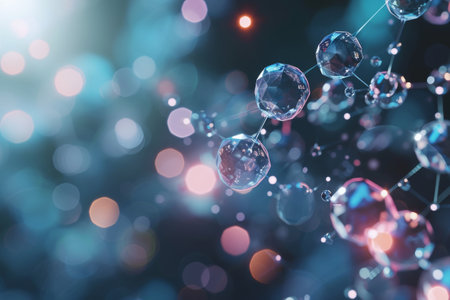 Abstract futuristic Molecules technology with polygonal shapes background digital technology dark backgroundの素材