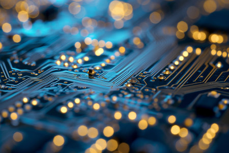 Circuit board background technology background, Abstract computer circuit board wallpaper background AI generatedの素材
