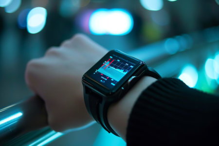 Wearable technology for fitness and health monitoring AI generatedの素材