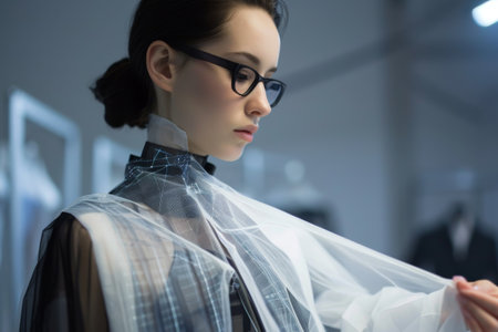 Innovative fashion trends using smart textile AI generatedの素材