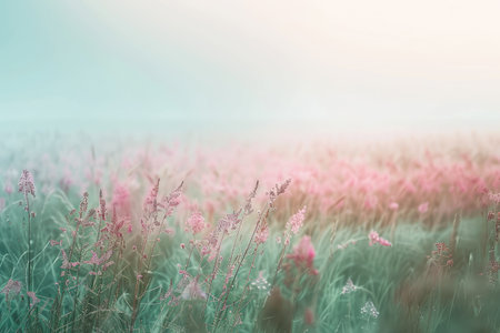 Fields of soft pastel colors blending together AI generatedの素材