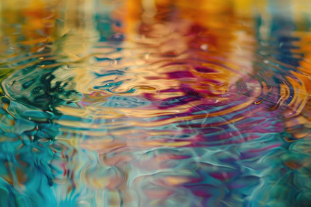 Flowing streams of blended hues AI generatedの素材