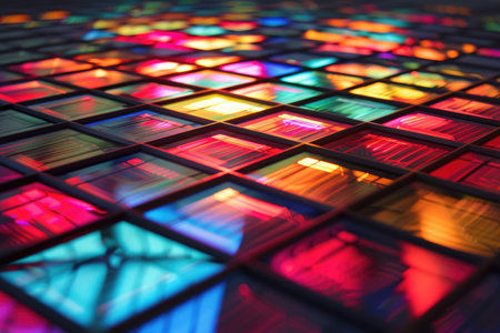 Glowing geometric grid AI generatedの素材