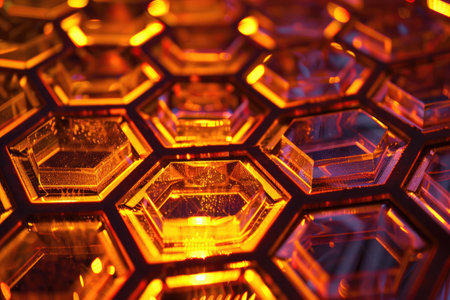 Glowing geometric grid AI generatedの素材