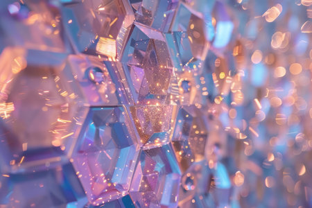 Shimmering hexagon composition AI generatedの素材