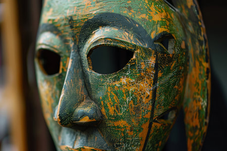 A mask with a mysterious and enigmatic expression --ar 3:2 Job ID: 22dd21d3-5def-4289-8318-8ac7366a1559の素材