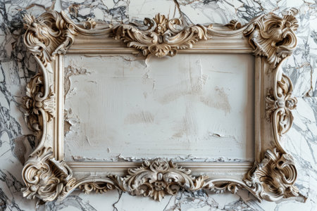 A large, empty frame with intricate detailing --ar 3:2 Job ID: d0c92bcc-8c1f-4b7b-be4c-44252489a726の素材