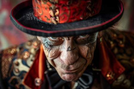 A ringmaster with a top hat and a booming voice --ar 3:2 Job ID: 07610749-5ece-4f19-810b-748962d2f73cの素材