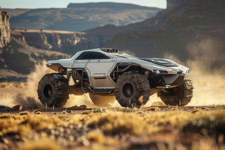 A modular vehicle with interchangeable components for customizable functionality AI generatedの素材