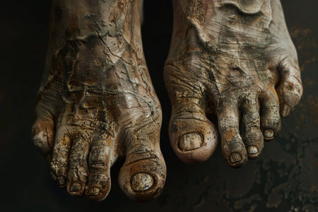 Detailed, realistic feet with textured skin --ar 3:2 Job ID: 14930d64-9a44-4392-938f-aecc625833ebの素材