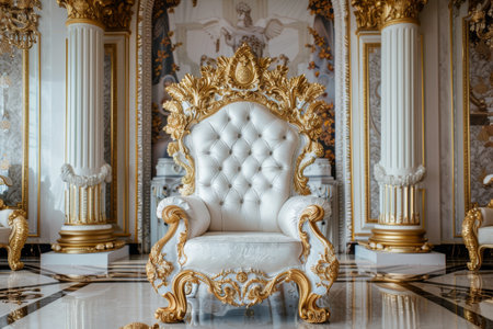 Opulent throne with gold accents --ar 3:2 Job ID: 79ff6217-48bc-4e34-8ea8-c9ee3f61eafbの素材