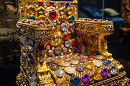 Royal seat adorned with gemstones --ar 3:2 Job ID: 30292a06-6bcb-48c8-98bb-e428807537f9の素材