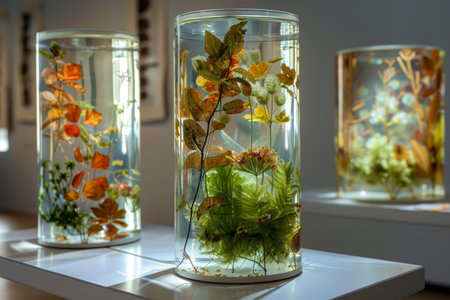 Technology meets biology in a glass vessel --ar 3:2 Job ID: dbe7b840-4859-42d7-9cc0-ddd1fa945f26の素材