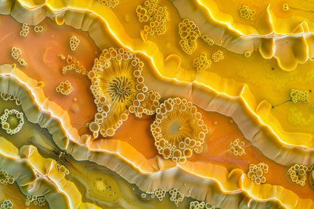 The patterns and formations created by bacterial growth --ar 3:2 Job ID: 1a94ebc2-2adc-41a7-9abc-9a3da9375592の素材