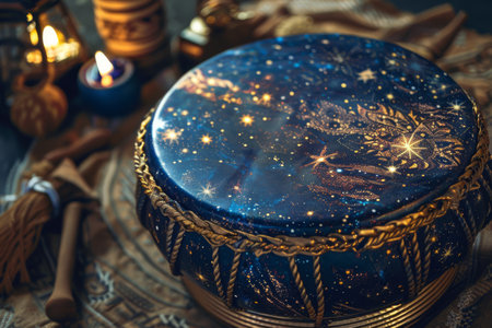 A celestial drum creating celestial rhythms AI generatedの素材