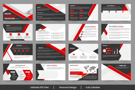 presentation template and Business Presentation Slides Templateのイラスト素材