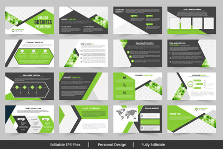 Business presentation with infographic elements design template, Creative project strategy layout showcases design and serviceのイラスト素材