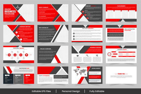 Business presentation templates, Creative project strategy layout showcases design and service  presentation template.のイラスト素材