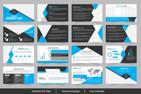 Template presentation slides background design, Creative project strategy layout showcases design and service  presentation templateのイラスト素材