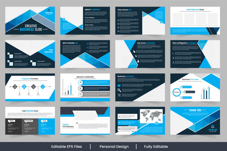 Creative presentation template,  Creative project strategy layout showcases design and service  presentation templateのイラスト素材