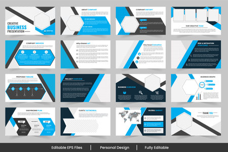 presentation template and Business Presentation Slides Templateのイラスト素材