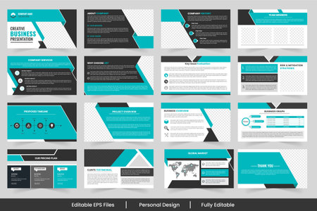 Creative project strategy layout showcases design and service  presentation templateCreative project strategy layout showcases design and service  presentation templateのイラスト素材