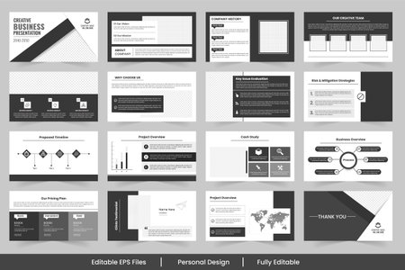 Creative business presentation templates, Business presentation templates. Flat design vector infographic elements for presentation slidesのイラスト素材