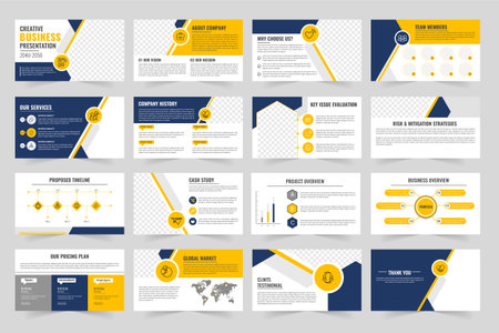 corporate business agency slide plan green color Page layout design for business presentation brochure bookのイラスト素材