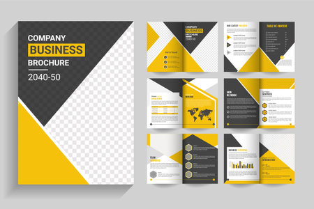 Professional  Clean corporate bi fold business brochure design template.Professional  brochureのイラスト素材
