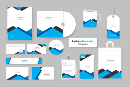 Elegant Business Stationery Template Collection , set of modern business stationery banner for corporate identityのイラスト素材