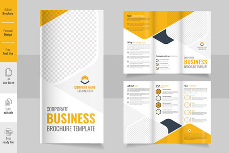 Business Trifold Brochure and Leaflet Template, Professional business trifold brochure designのイラスト素材