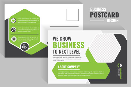 green color Business Corporate company Marketing Postcard mailer templateのイラスト素材
