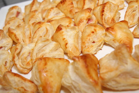 chicken puff in plateの写真素材