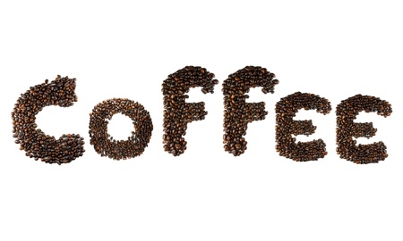 coffee word by coffee beanの写真素材