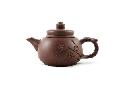Brown chinese teapotの写真素材