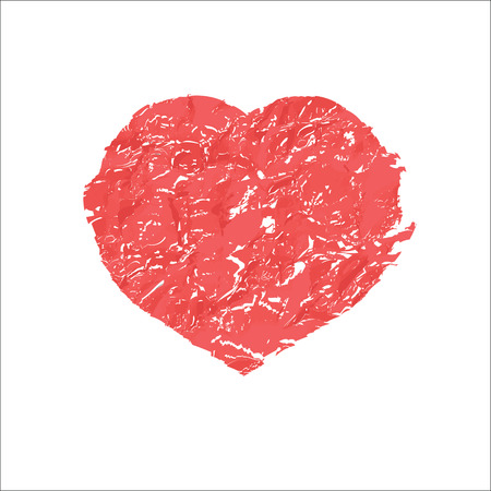 red heart broken into many pieces on a white backgroundのイラスト素材