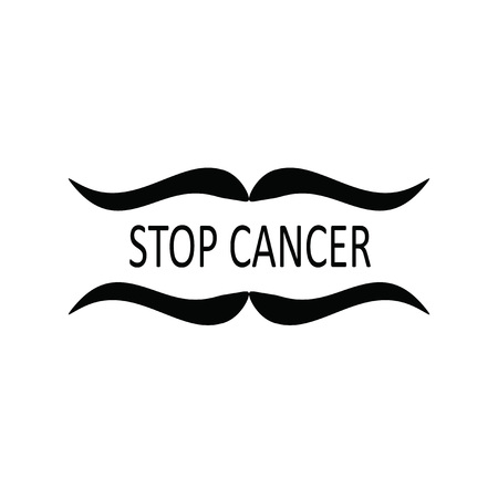Stop cancer. The inscription in the frame with a mustacheのイラスト素材
