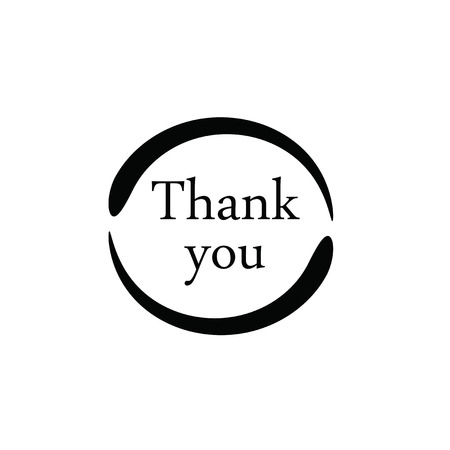 Thank you. Text in the round frame.のイラスト素材