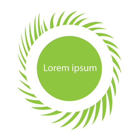 Summer pattern design element with green grass. Herbal round pattern isolated on white background.のイラスト素材