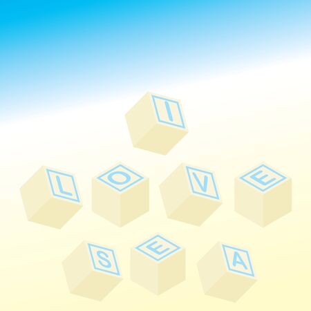 I love sea. Summer sea vector illustration.のイラスト素材