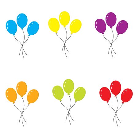 Set of balloons of different colors. Vector illustration.のイラスト素材
