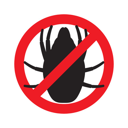 The sign forbidding house dust mites. Vector illustration.