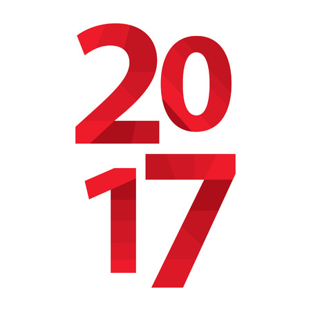 2017 Red inscription on a white background. Happy New Year. Vector illustration.のイラスト素材